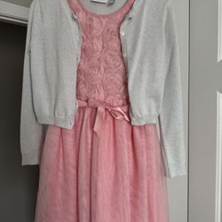 The Children Place Girls Dress And Cardigan 10/12