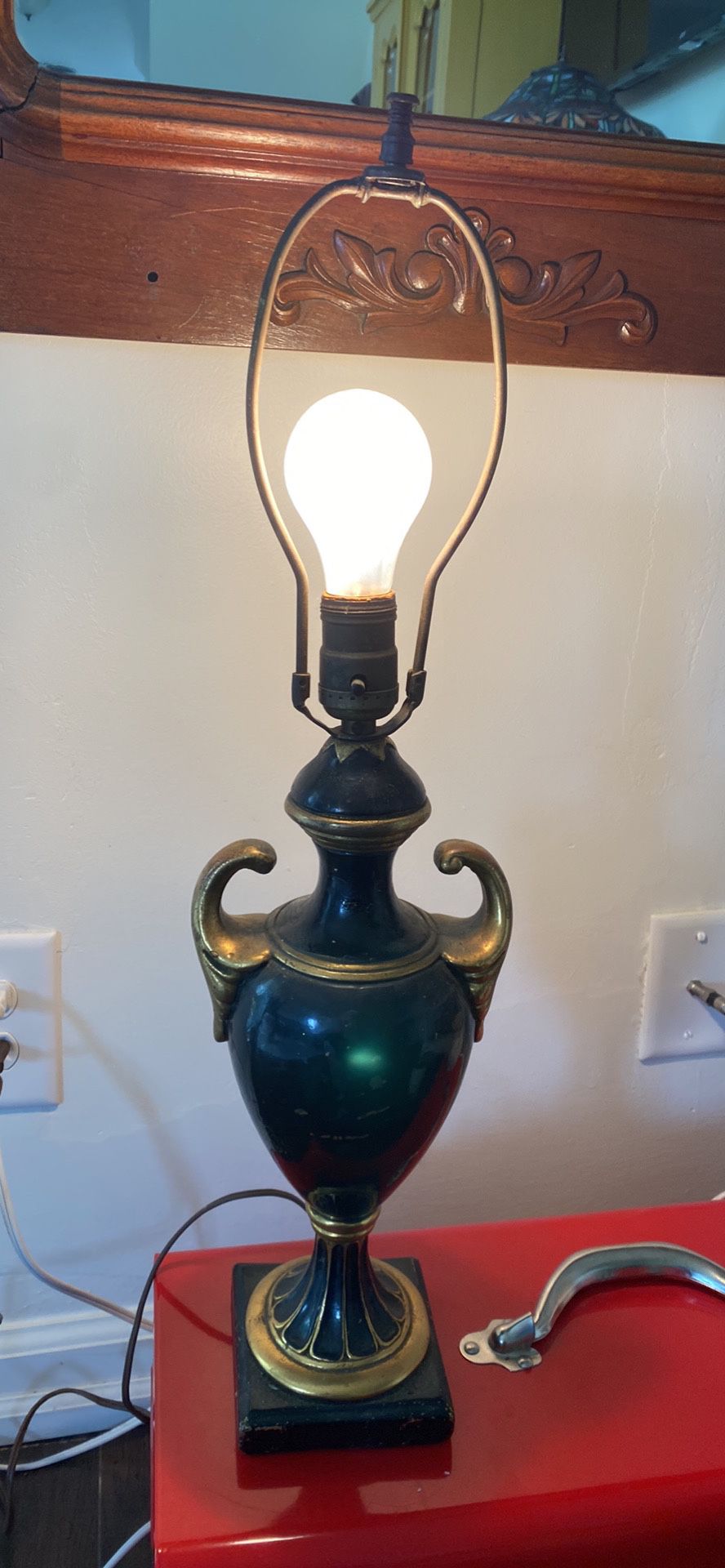 Vintage Lamp Black And Gold