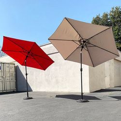(Brand New) $70 Patio Umbrella Set (10 FT Umbrella and 26lbs Weight Base) Tilt Crank, Outdoor Garden Market
