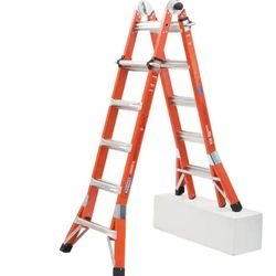 Werner 22 ft. Reach Height Multi Position Fiberglass Pro Ladder with 300 lb. Load Capacity Type IA