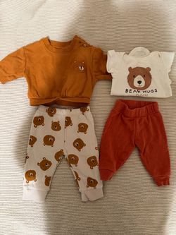 Baby Bear Theme Clothing Bundle – 4 Pieces