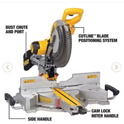DEWALT 15 Amp Corded 12 in. Double Bevel Sliding Compound Miter Saw with XPS technology, Blade Wrench and Material Clamp