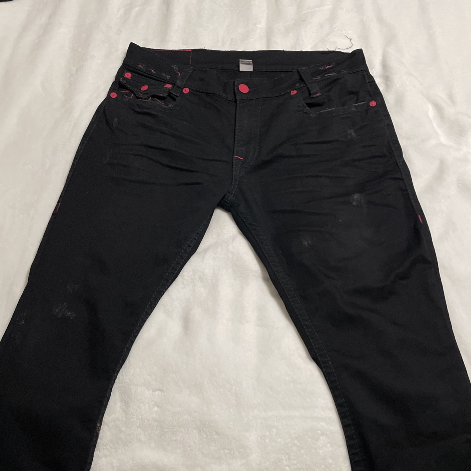 True Religion Jeans Black And Red