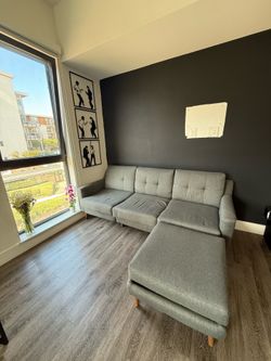 Burrow branded sofa / couch with ottoman