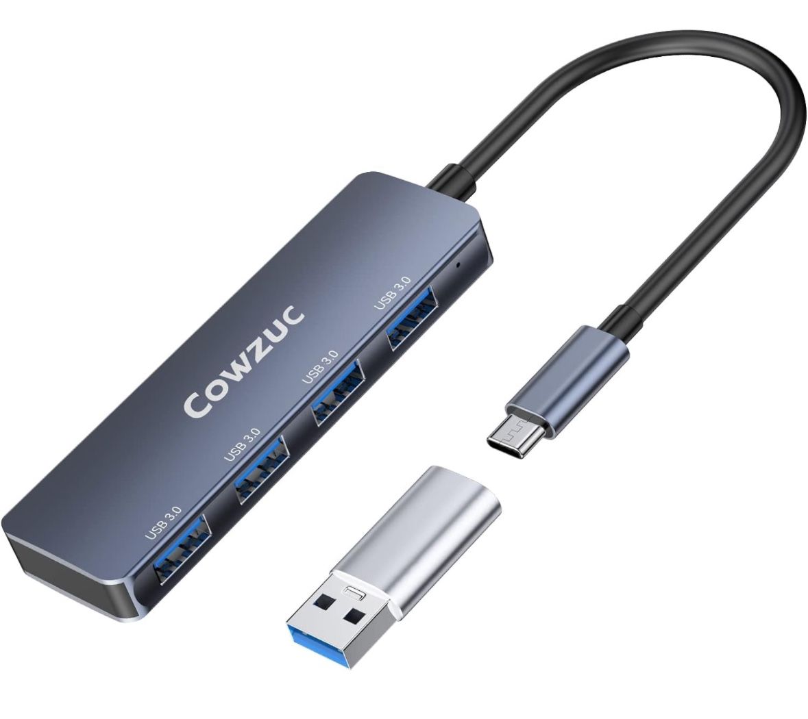 USB C Hub 4 Ports 3.0, USB C to USB Hub, USBAdapter Docking Station for laptops , Navy Blue