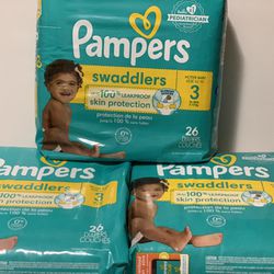 Pampers Swaddlers Size 3 Diapers —26ct (*Please Read Post Description*)
