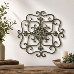 Vintage Scrollwork Metal Wall Decor – 11.5" Decorative Wall Accent