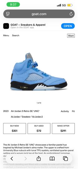 Jordan 5 Retro UNC