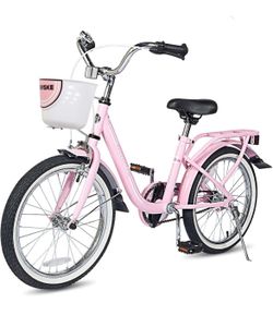 Kid's Bike Steel Frame Children Bicycle 18 Inch with Training Wheel, Pink