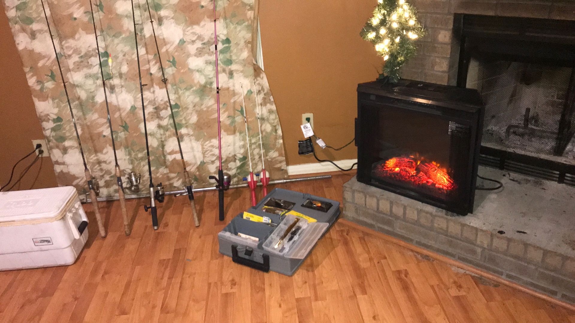 7- Rod And Reels, Full Tackle Box And Igloo Cooler, Will Separate