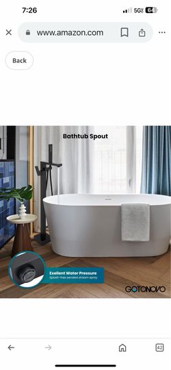 gotonovo Black Freestanding Bathtub Faucet Floor Mount Tub Filler  black C37