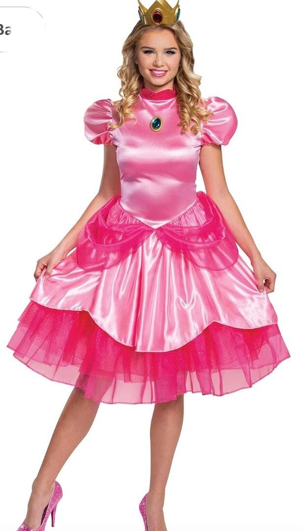 Women's Super Mario Deluxe Princess Peach Costume Size S - Used