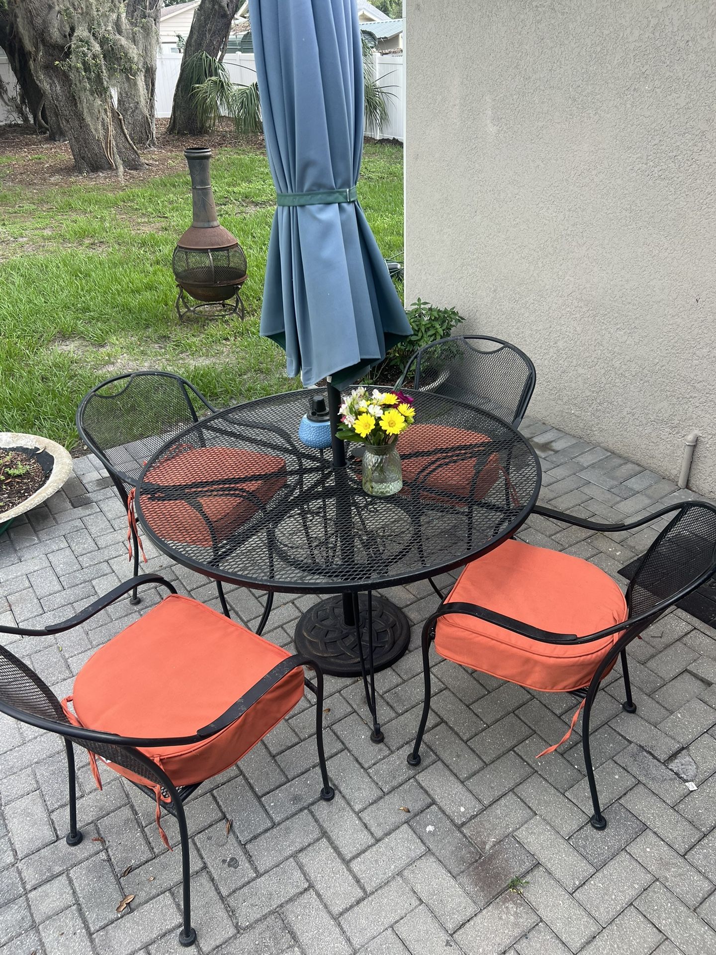 Wrought Iron Outdoor Patio Dining Set