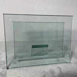 Modern Thick, Heavy Green Glass Picture Frame Squared Shape, 6x8 - 4x6 Preowned