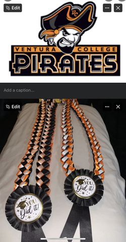 Custom made graduation leis with free charm pick your own colors. Same day pick up