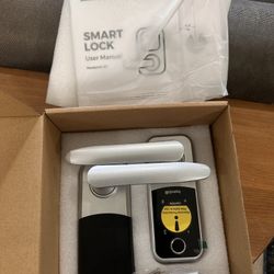 Wifi Front Door Set:  Keyless Entry Door Lock with Handless, Alexa, Heavy Duty Stin Nikel.