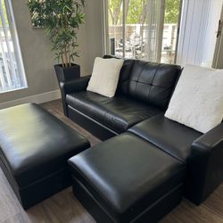 L Shaped Couch with Ottoman 