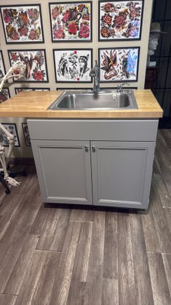 Cabinet and sink