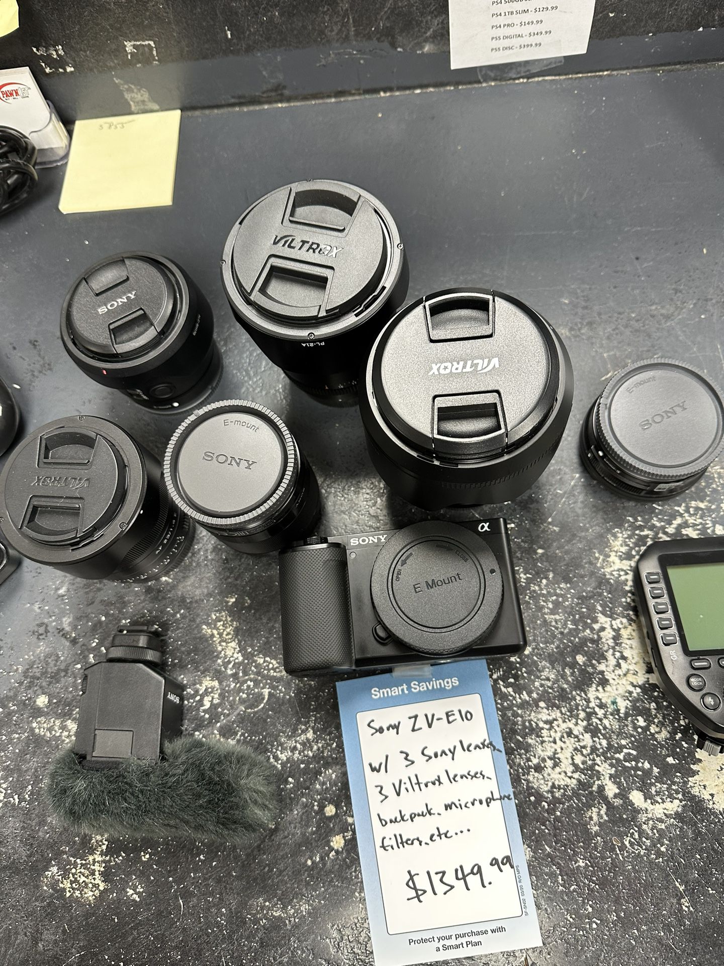 Sony ZV-E10 Camera 6 Lenses, Filters Microphones