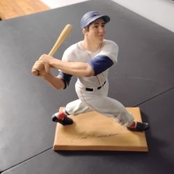 Signed Ted Williams Red Sox Porcelain Handcrafted and Painted Statue Rare Find Great Condition