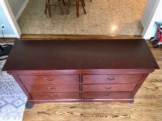 Cherry Wood Color 6-Drawer Dresser
