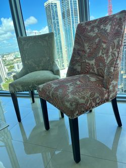Tufted  Nailhead Trim Upholstered Dining Chair with Patterned Back, Set of 2 -  PIER 1 IMPORTS