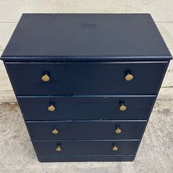 Painted Blue Four Drawer Chest of Drawers