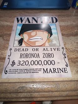 Roronoa Zoro - One Piece Marine Wanted Poster