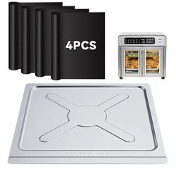 New Crumb Tray Replacement Compatible with Emeril Lagasse 26 Qt Extra Large French Door Air Fryer, Crumb Tray with 4 Pcs Oven Liners Accessories 
