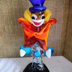 Murano Italy Hand Blown Art Glass Clown - Vintage 