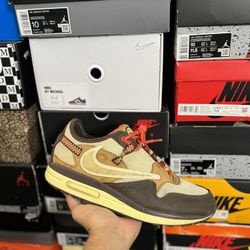 Nike Air Max 1 Travis Scott Cactus Jack Baroque Brown size 10.5 USED But Clean