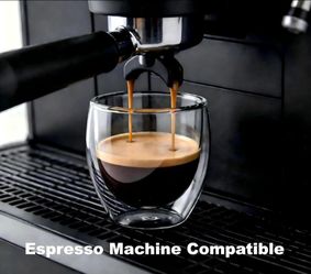 Double Walled Espresso Cups Set of 4, 5oz Clear Expresso