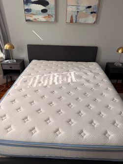 Queen mattress + Queen Frame both $100