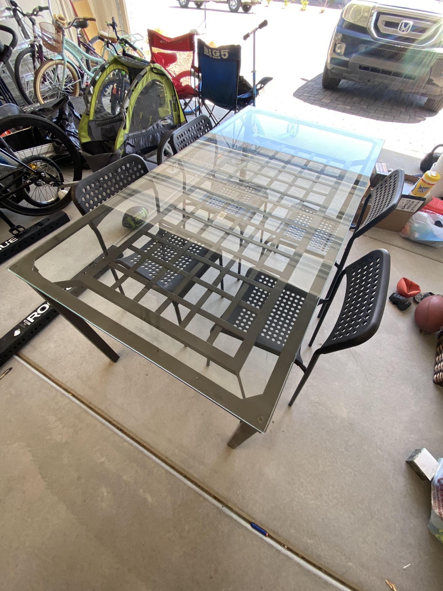 IKEA Granås Glass Top Dining Table With Chairs