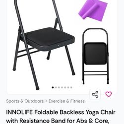 INNOLIFE Foldable Yoga Chair with Resistance Band