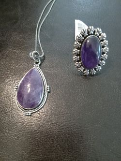 Amethyst Ring And Necklace