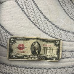 Rare 1928 D series 2 dollar bill