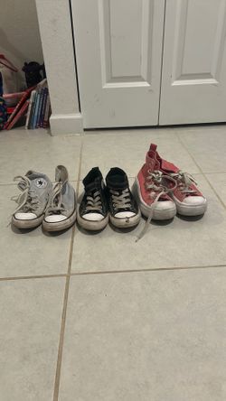 3 Pairs Converse Chuck Taylor High Top Sneakers