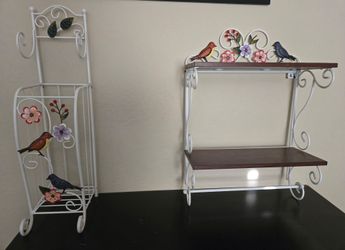 Decorative Wall Shelf with Bird and Floral Detail