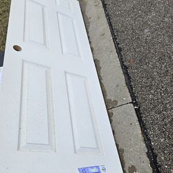 28" x 78" Slab 6 Panel White Door