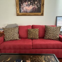 Sleeper Sofa American Leather Queen Plus - Red
