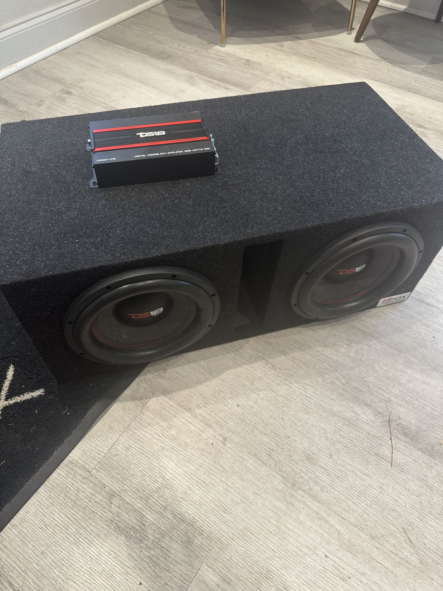 DS18 10” Subs With Box And Amp