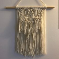 boho macrame woven yarn wall hanging art