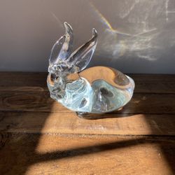 Vintage Clear Glass Rabbit 