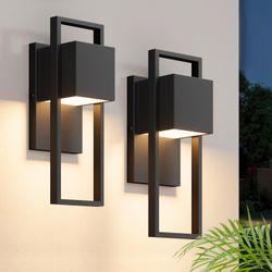2-Pack Modern Outdoor Wall Lights