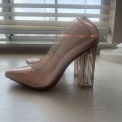 Clear Brown Heels 