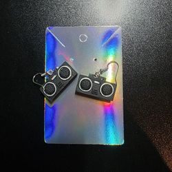 Boom Box Earrings 3d