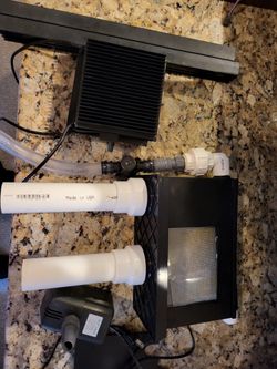 Reef, Aquarium, Fish Tank, Saltwater Turbo Aquatics Algae Scrubber Rev 4 With Pump, Light Covers And Rails