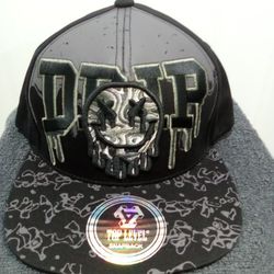 Top Level "POUR" Skull Snapback Cap – Black/Grey Graffiti – Brand New with Tags