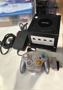Black Gamecube with Wavebird Wireless Controller and Super Marios Sunshine
